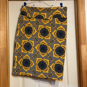Women Gray and Yellow Patterned Skirt